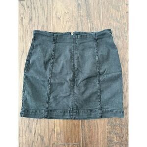 Free People Black Denim Modern Femme Mini Skirt size 12